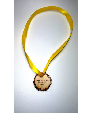 Drewniany medal wieniec laurowy – grawer laserowy, prezent i nagroda