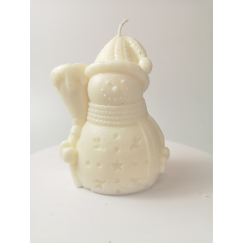 Świeczka sojowa bałwan | Naturalna, zimowa dekoracja